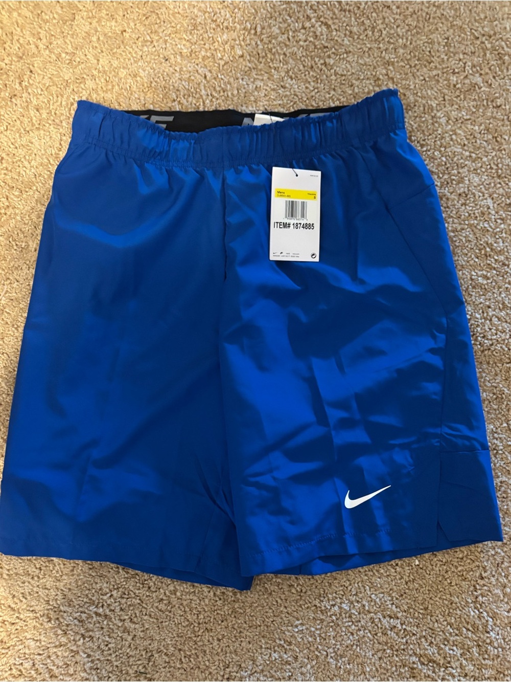 Nike Men’s Royal Blue dry fit Athletic Shorts with White Swoosh